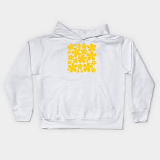 yellow floral flowers pattern design Kids Hoodie